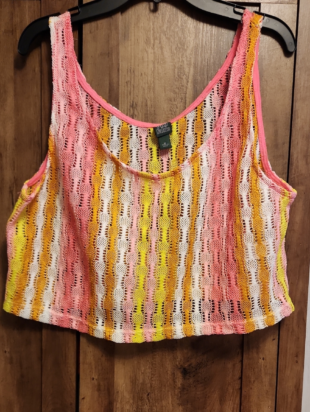 Muti-colored Beach Breathable Cropped Striped Tank Top